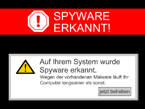 Screenshot of a scareware, a potentially unwanted program (PUP)