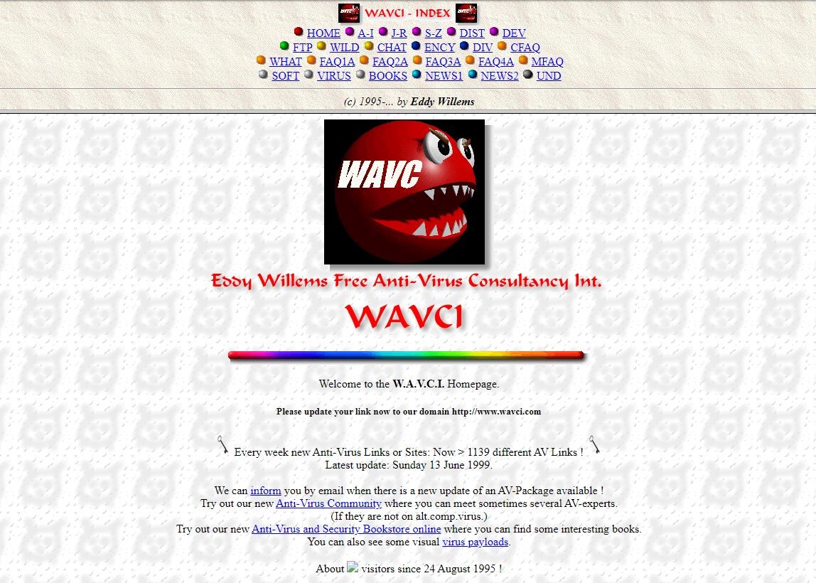 Old website Eddy Willems (WAVCi.com - 1999) by archive.org